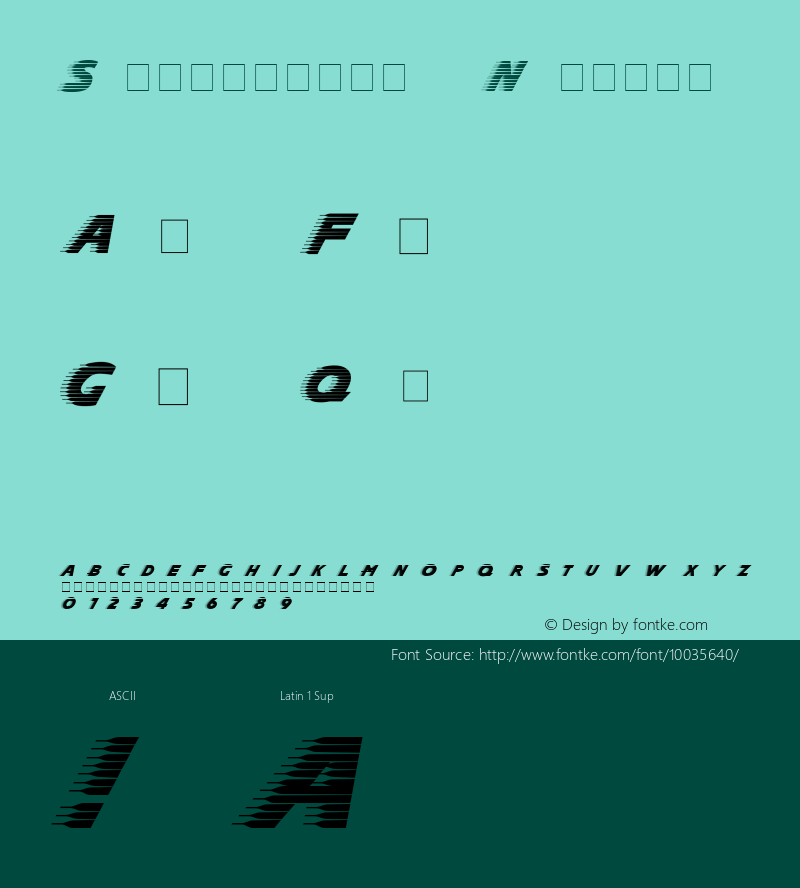 Slipstream Normal 1.000 Font Sample