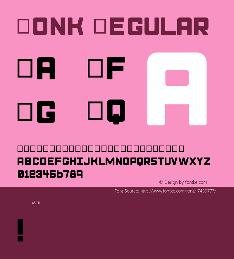 Monk Regular Version 1.0 Font Sample