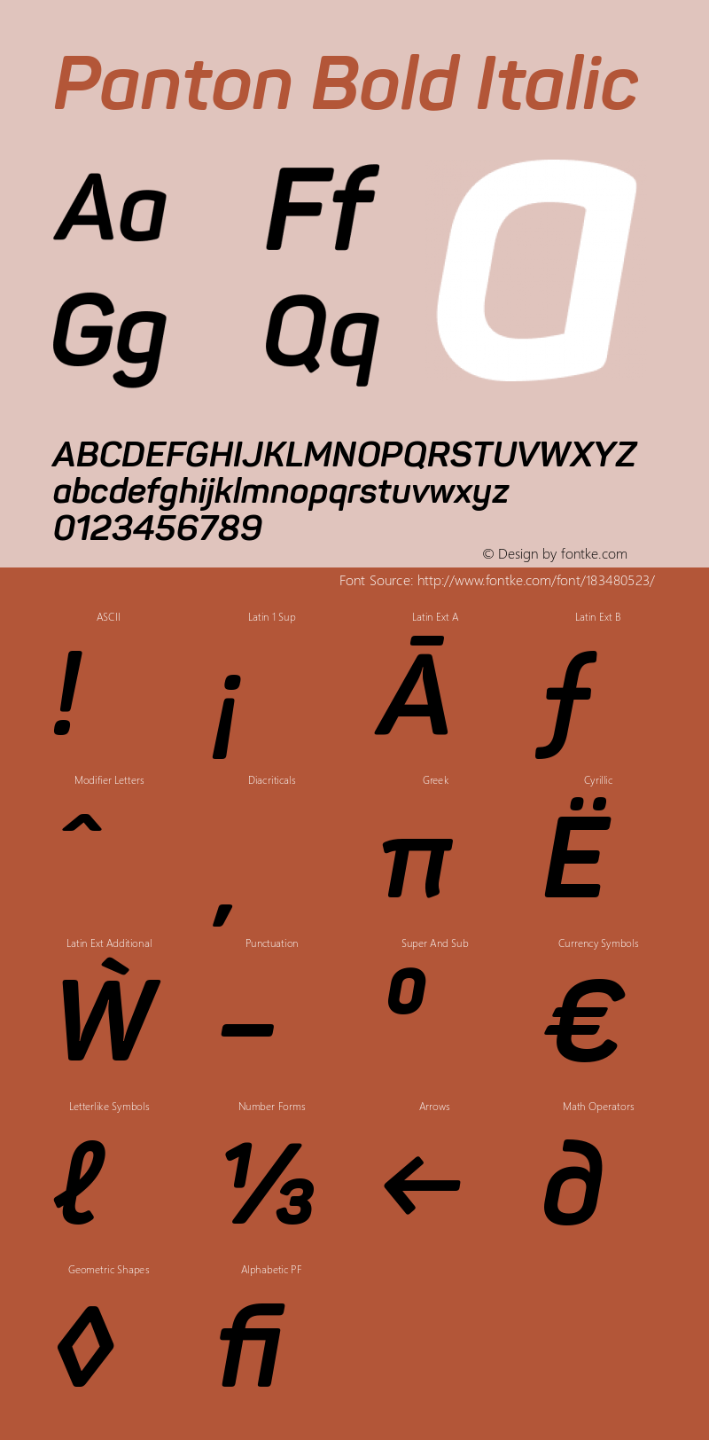 Panton Bold Italic Version 1.000;PS 001.000;hotconv 1.0.70;makeotf.lib2.5.58329图片样张