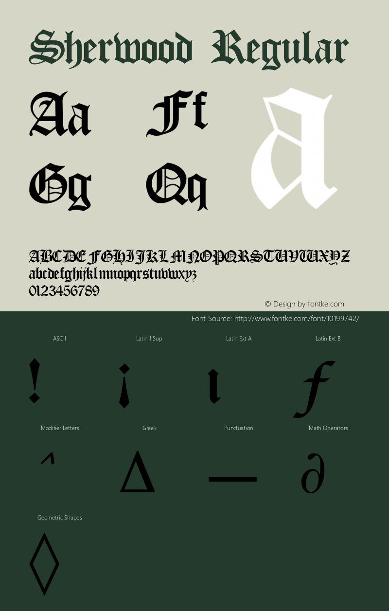 Sherwood Regular 001.001 Font Sample