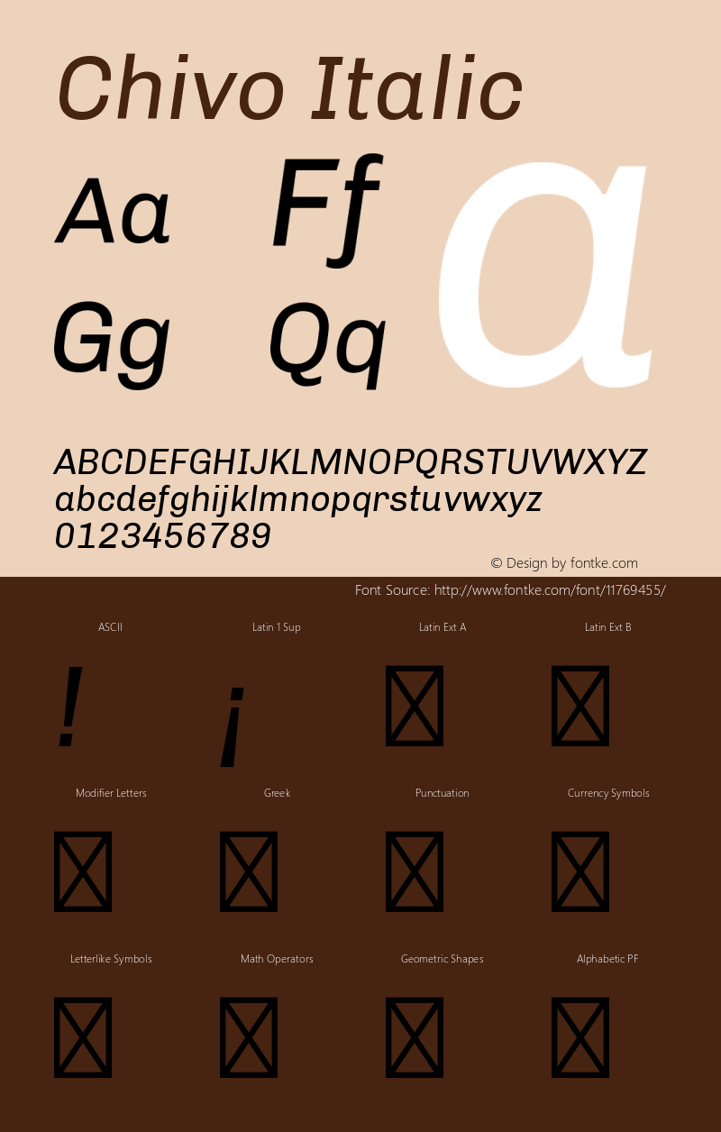 Chivo Italic Version 1.000 Font Sample