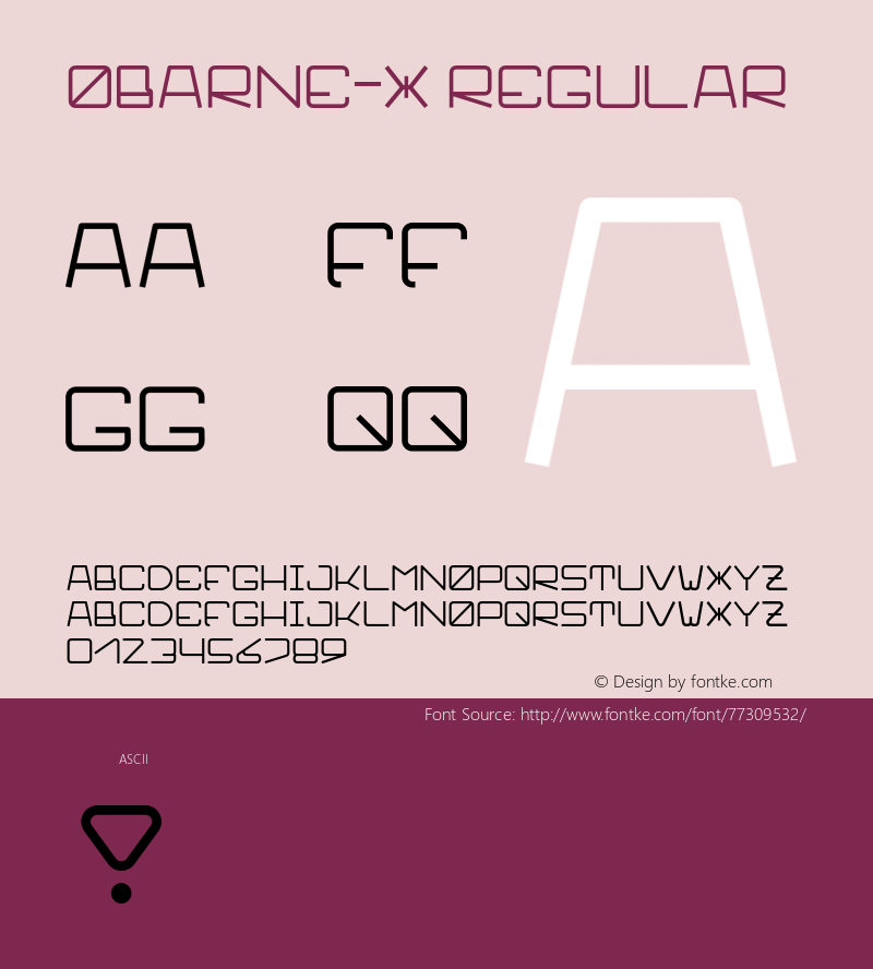 OBARNEX-Regular Version 1.000 Font Sample