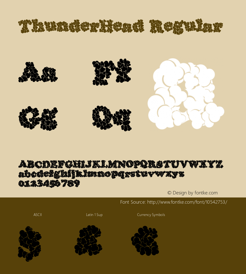 ThunderHead Regular Version 1.00 February 18, 2014, initial release Font Sample