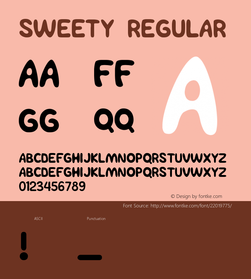 Sweety Regular Version 1.0 Font Sample