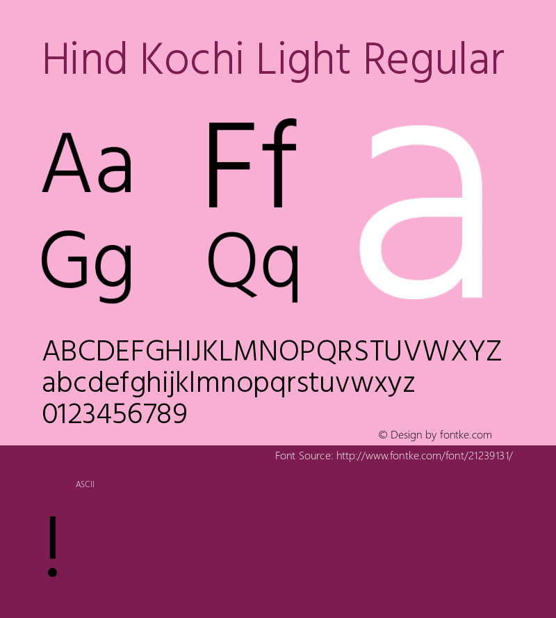 Hind Kochi Light Regular  Font Sample