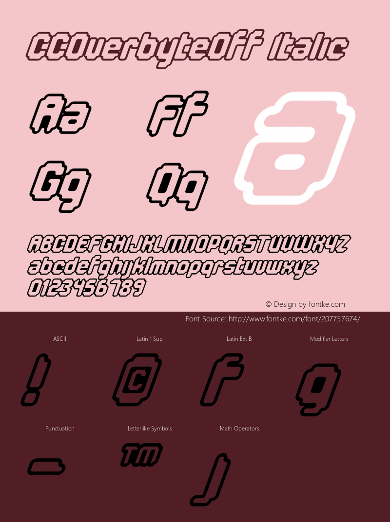 CCOverbyteOff-Italic Version 1.000;PS 001.000;hotconv 1.0.38图片样张