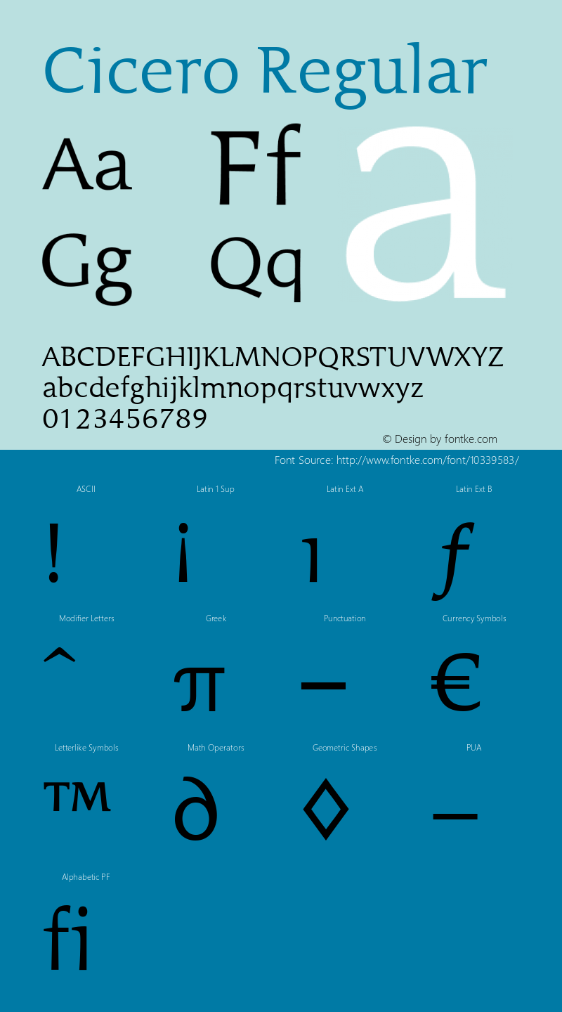 Cicero Regular 001.000 Font Sample