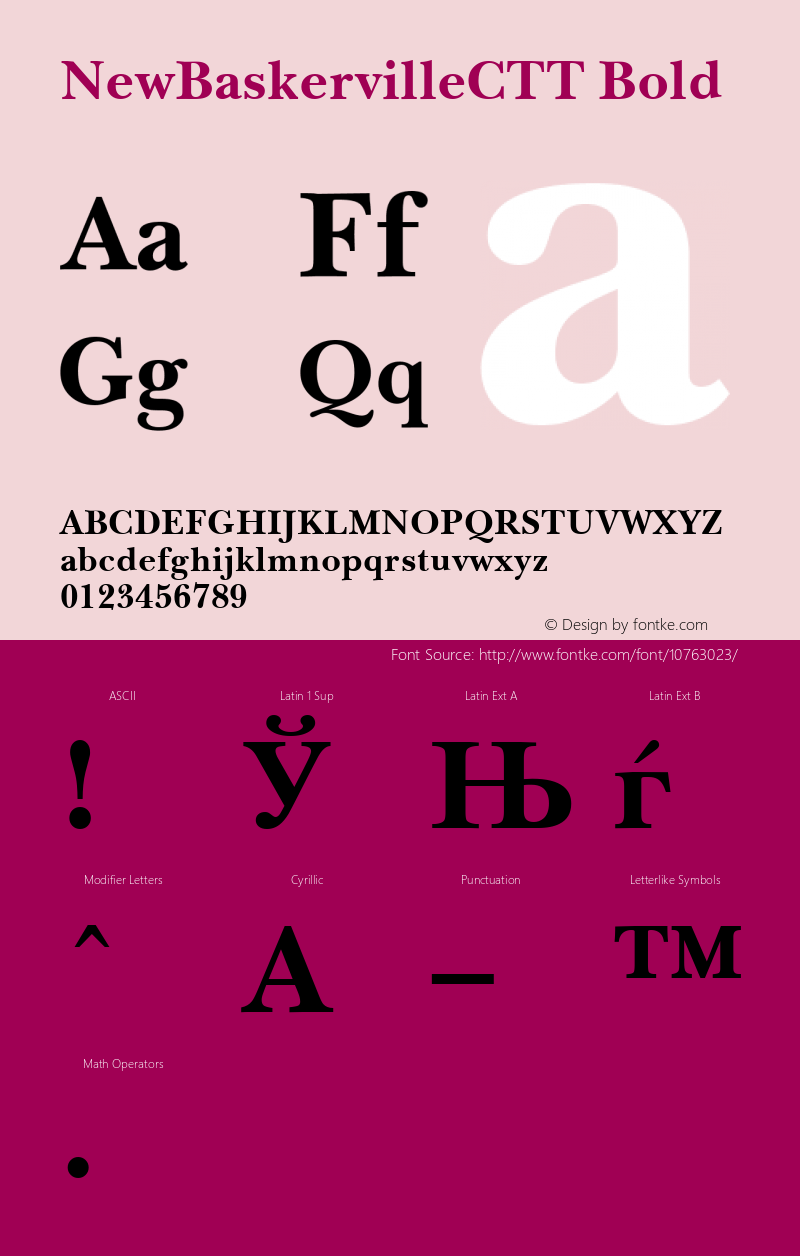 NewBaskervilleCTT Bold 1.000.000 Font Sample