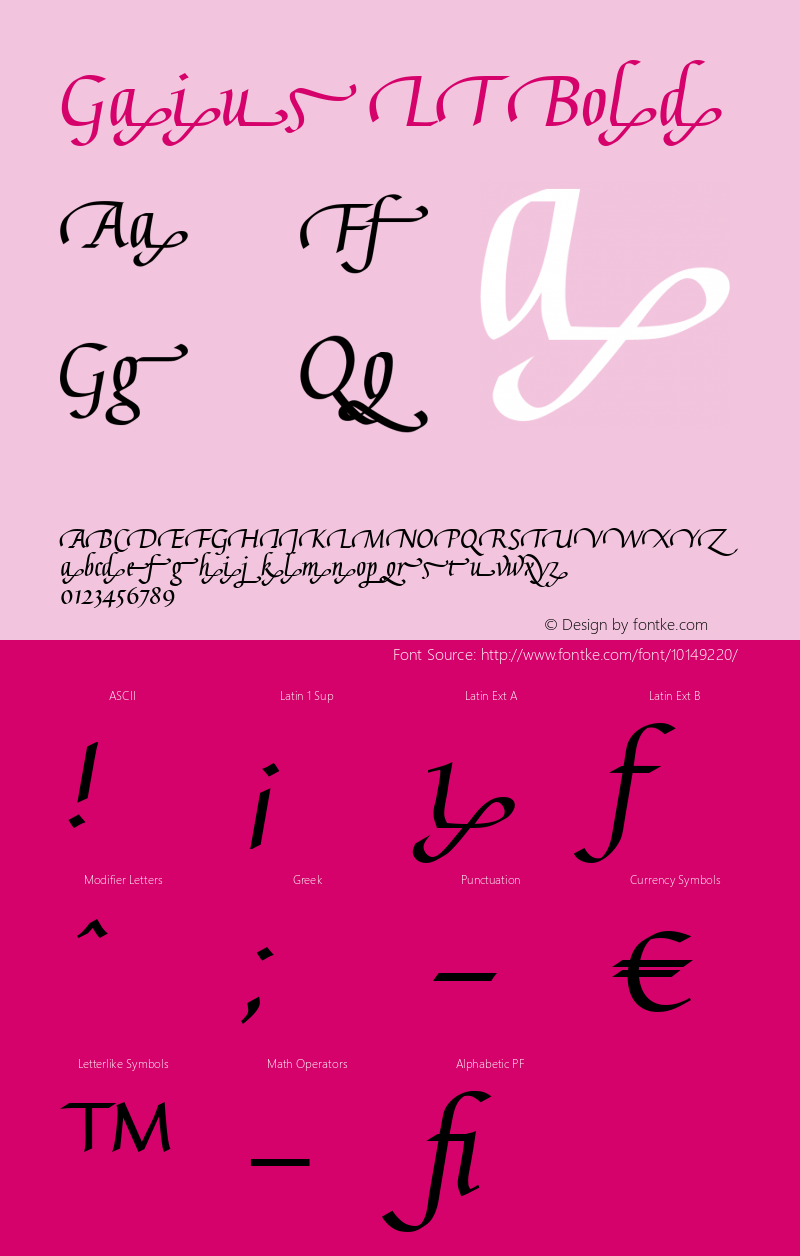 Gaius LT Bold Version 001.000 Font Sample