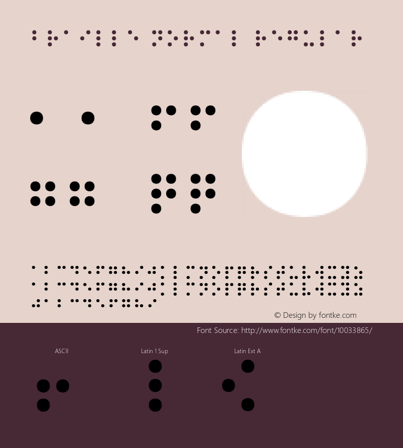 Braille Normal Regular 1998; 1.1, release Font Sample