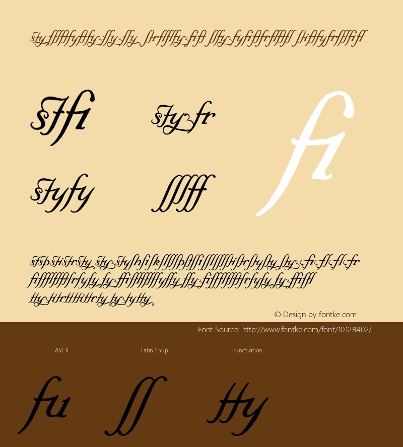 Elegeion Script Ligatures Regular Macromedia Fontographer 4.1 27.11.2002 Font Sample