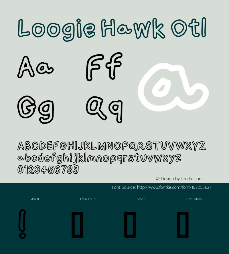 Loogie Hawk Otl Version 1.027 Font Sample