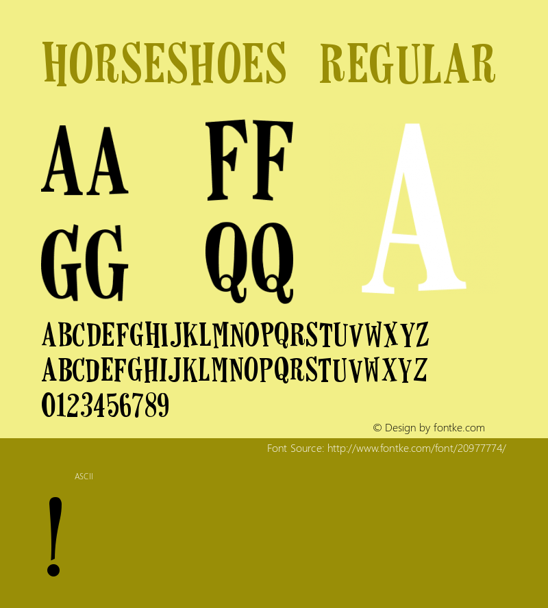 Horseshoes Version 1.000;PS 001.001;hotconv 1.0.56 Font Sample
