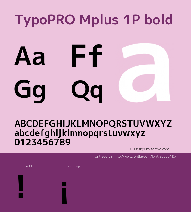 TypoPRO Mplus 1P bold  Font Sample