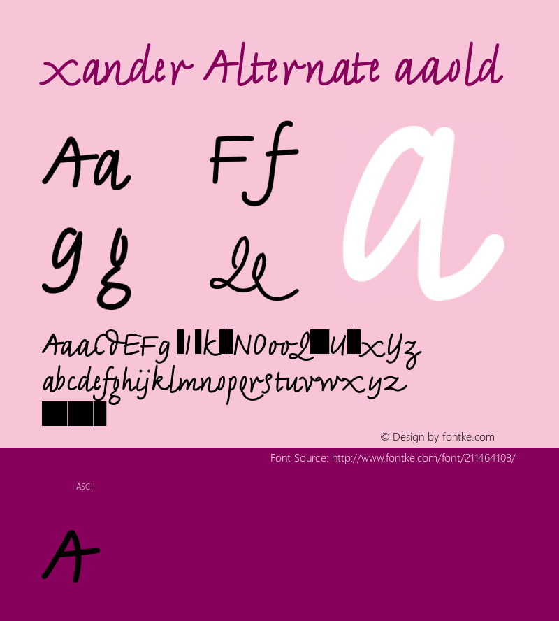 Xander Alternate Bold Version 1.00图片样张