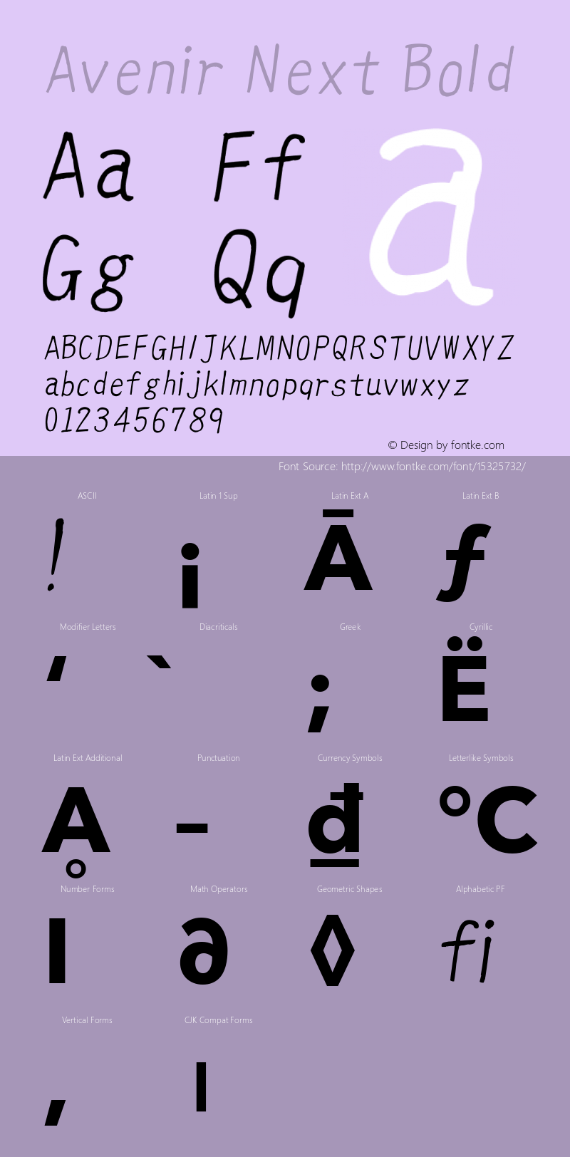 Avenir Next Bold 8.0d5e5 Font Sample