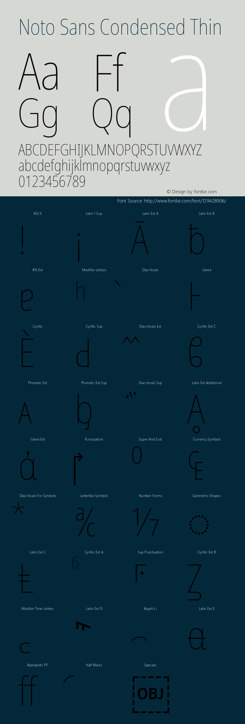 Noto Sans Condensed Thin Version 2.004; ttfautohint (v1.8.3) -l 8 -r 50 -G 200 -x 14 -D latn -f none -a qsq -X 