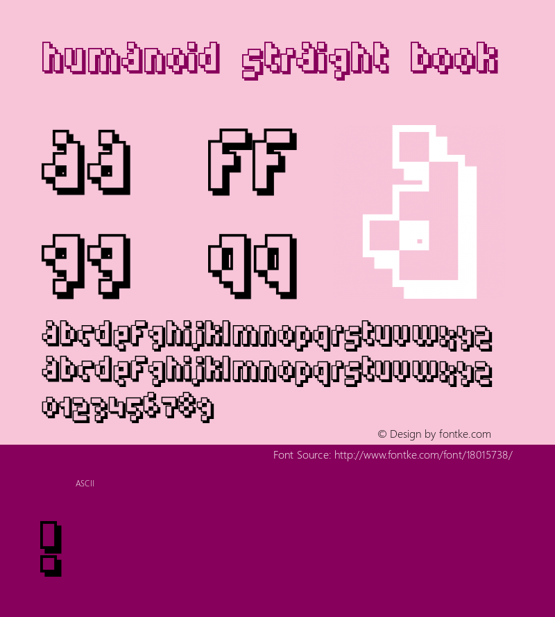 Humanoid straight Book Version 2 Font Sample