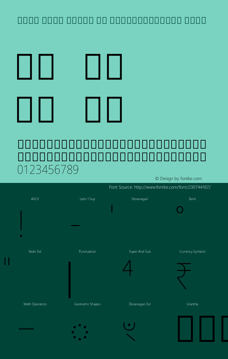 Noto Sans Tamil UI SemiCondensed Thin Version 2.002图片样张