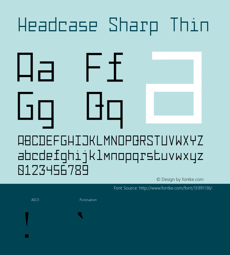 Headcase Sharp Thin Unknown Font Sample