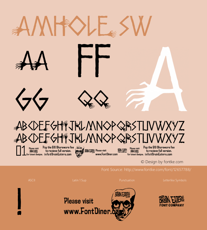Amhole SW Macromedia Fontographer 4.1.5 10/2/01 Font Sample