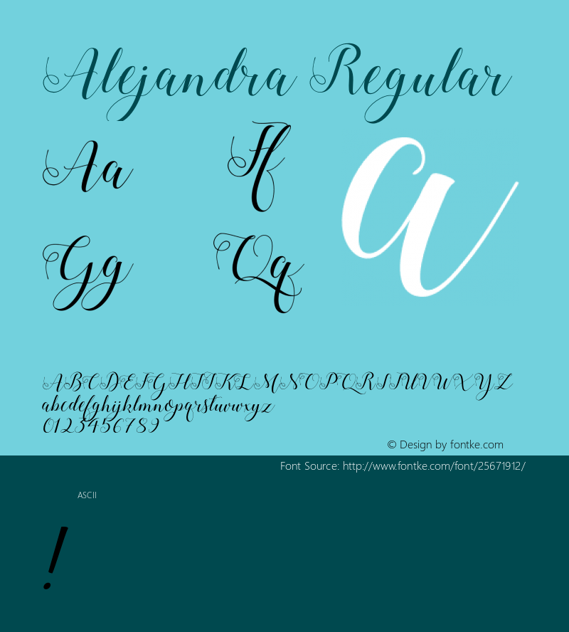 Alejandra Version 1.000 Font Sample