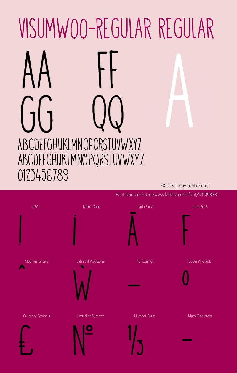 VisumW00-Regular Regular Version 1.00 Font Sample