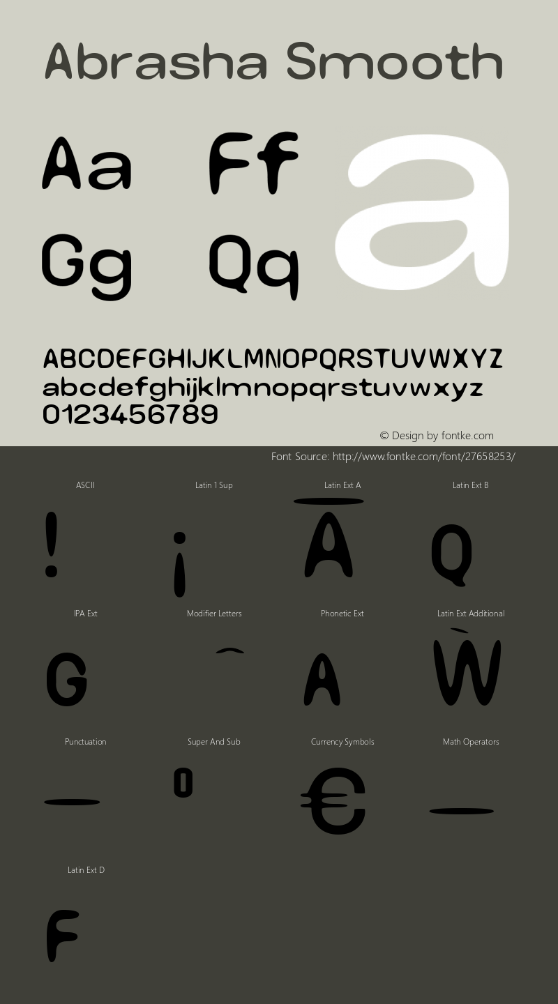 Abrasha Smooth 0.1.0 Font Sample