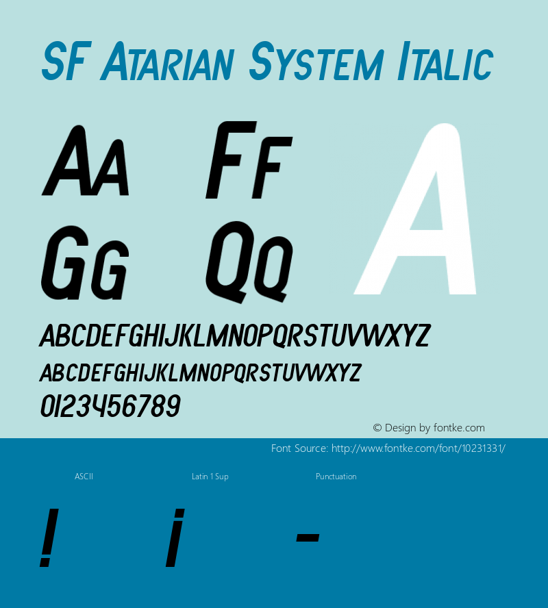 SF Atarian System Italic 1.0 Font Sample