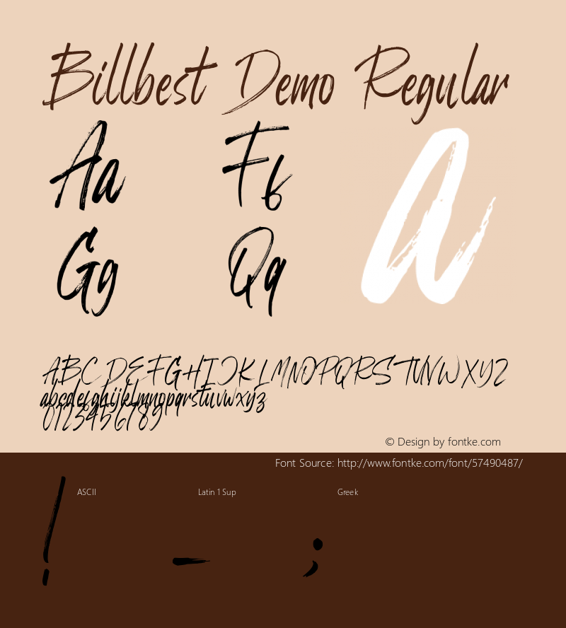 Billbest Demo Version 1.00;January 22, 2020;FontCreator 12.0.0.2535 64-bit Font Sample