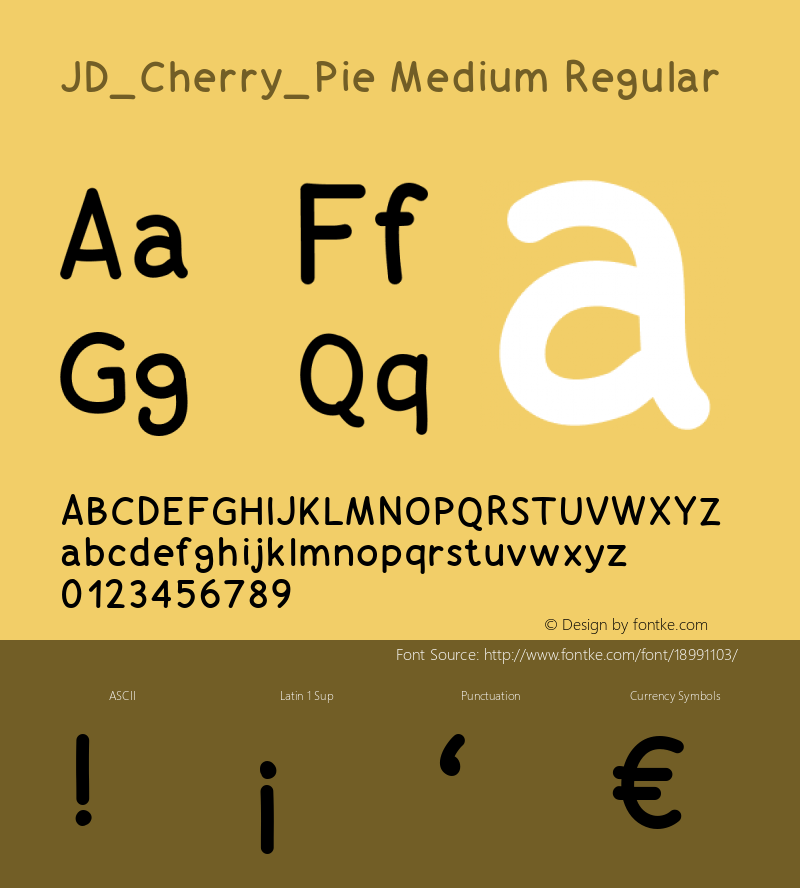 JD_Cherry_Pie Medium Regular Version 1.000 Font Sample