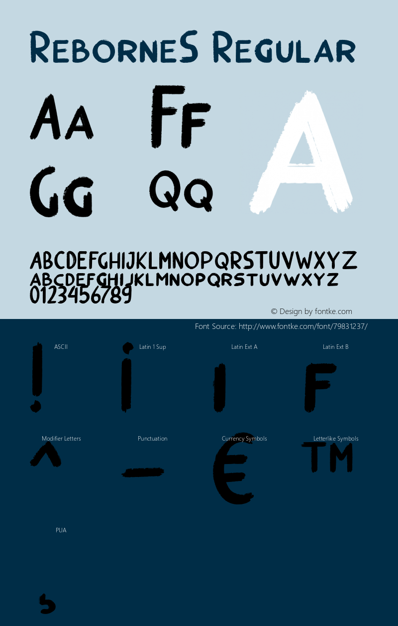 ReborneS Version 1.000 Font Sample