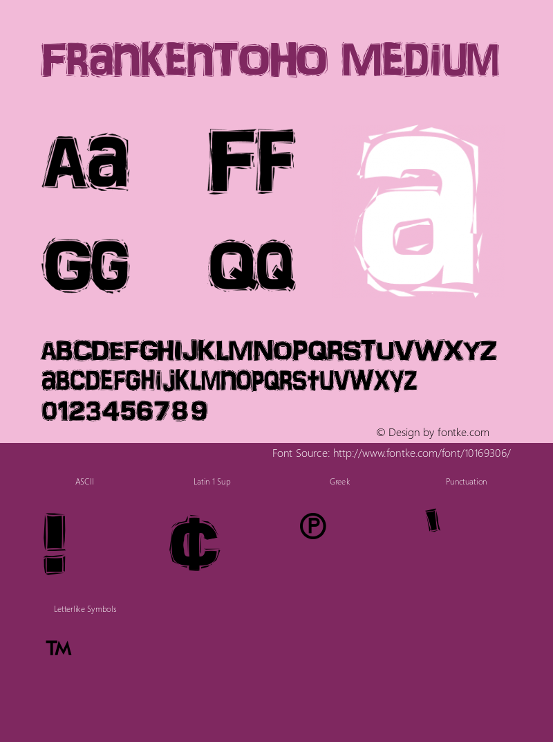 FrankenTOHO Medium 001.000 Font Sample