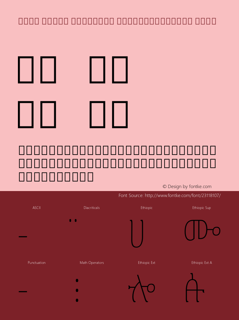 Noto Serif Ethiopic ExtraCondensed Thin Version 1.900 Font Sample