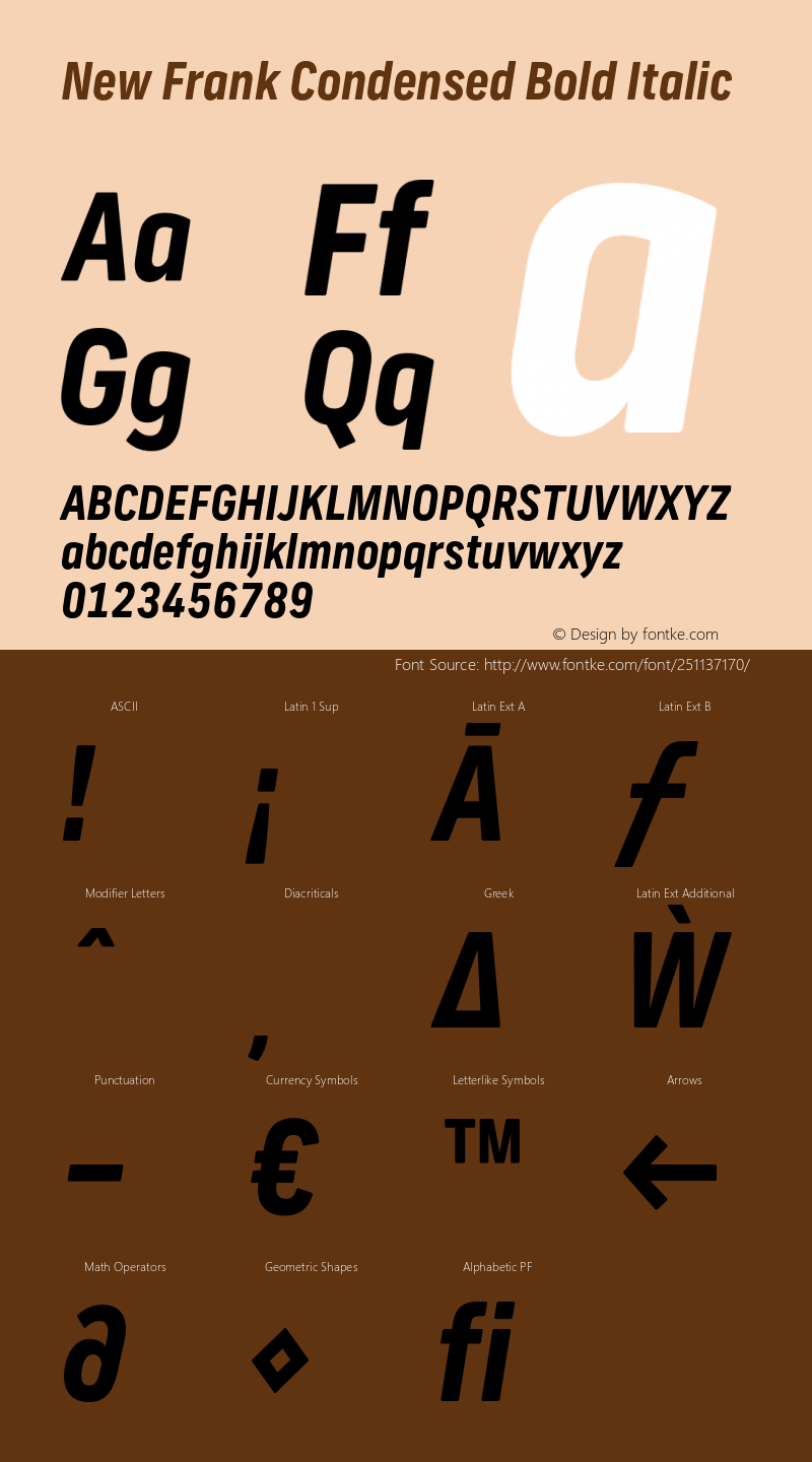 New Frank Condensed Bold Italic Version 2.101;FEAKit 1.0图片样张