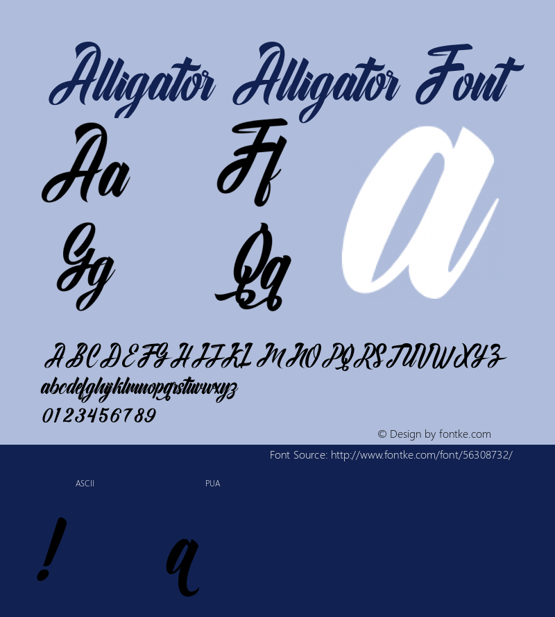 Alligator Version 1.000 Font Sample