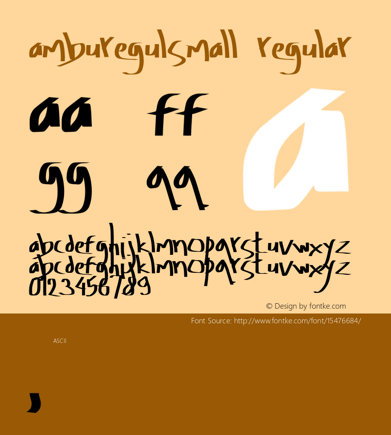 AmburegulSmall Regular Version 001.000 rev.2 Font Sample