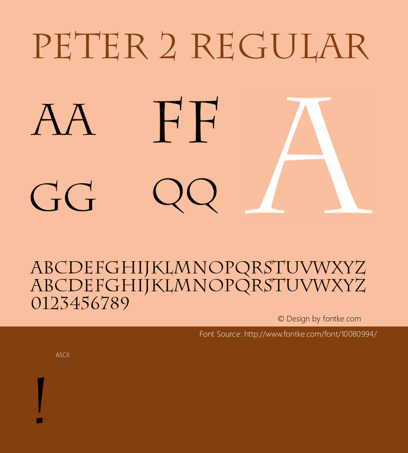 Peter 2 Regular Unknown Font Sample