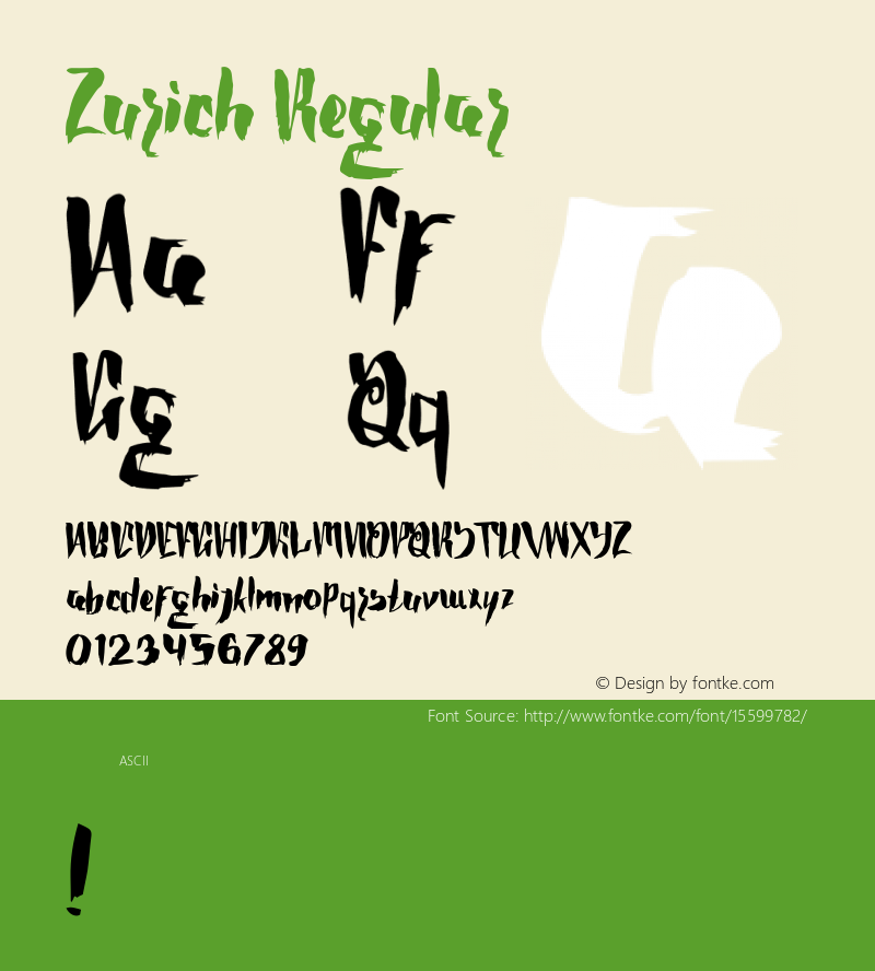 Zurich Regular 1.000 Font Sample