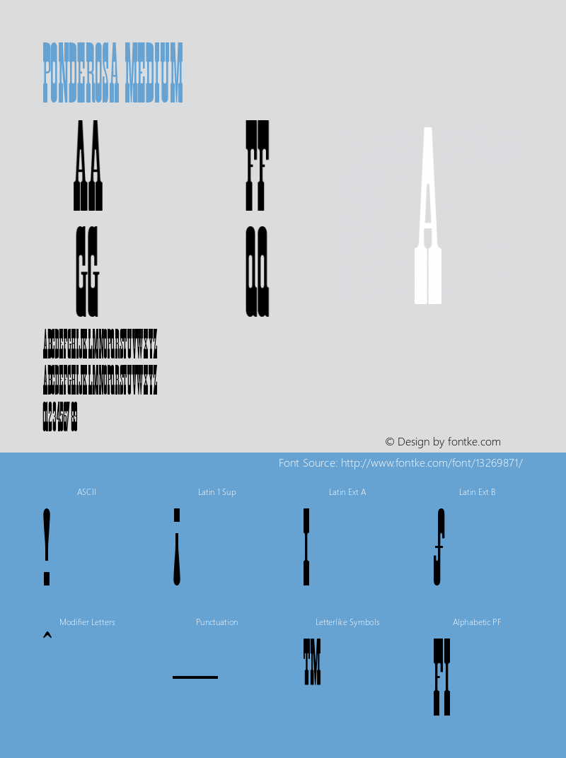 Ponderosa Medium Version 001.001 Font Sample