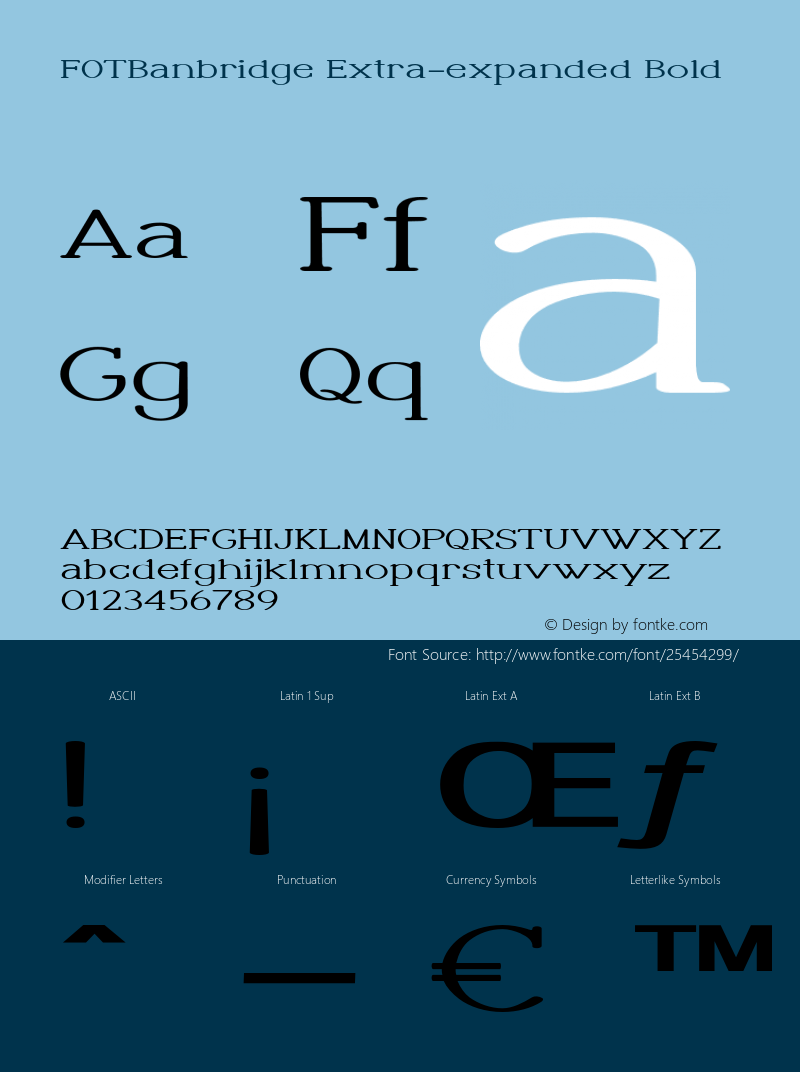 FOTBanbridge-ExtraexpandedBold Version 1.000 Font Sample