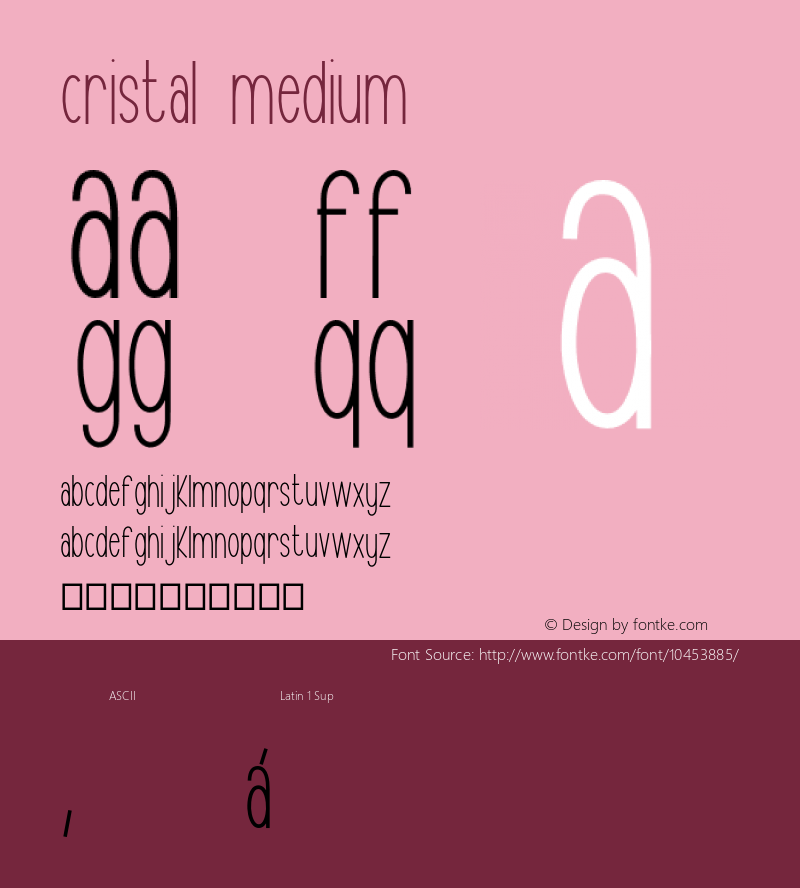 Cristal Medium Version 001.000 Font Sample