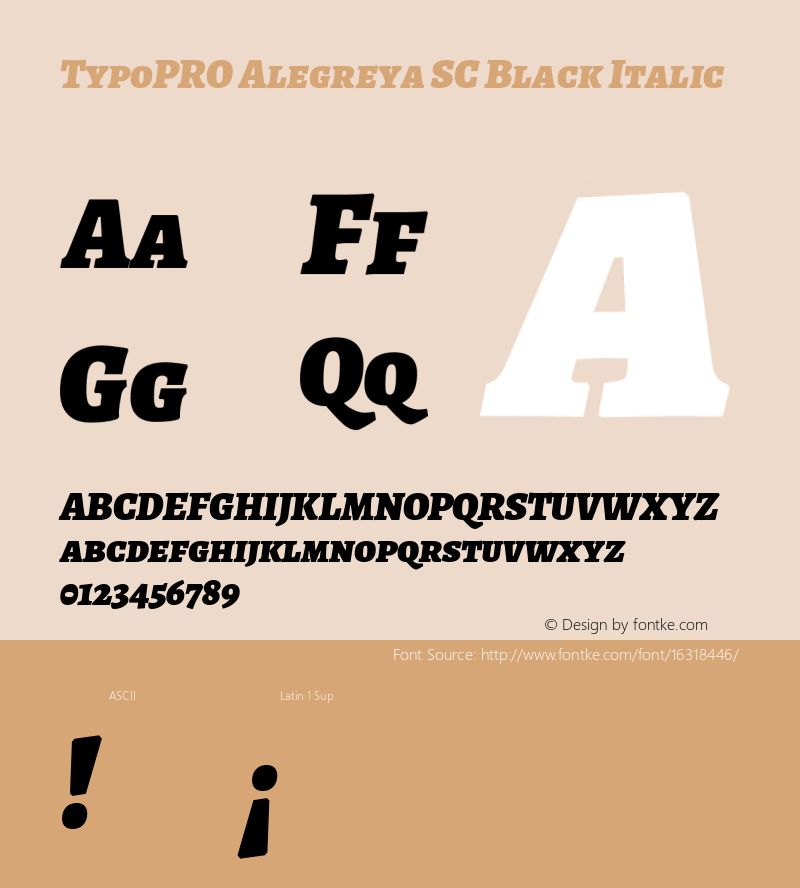 TypoPRO Alegreya SC Black Italic Version 1.003 Font Sample