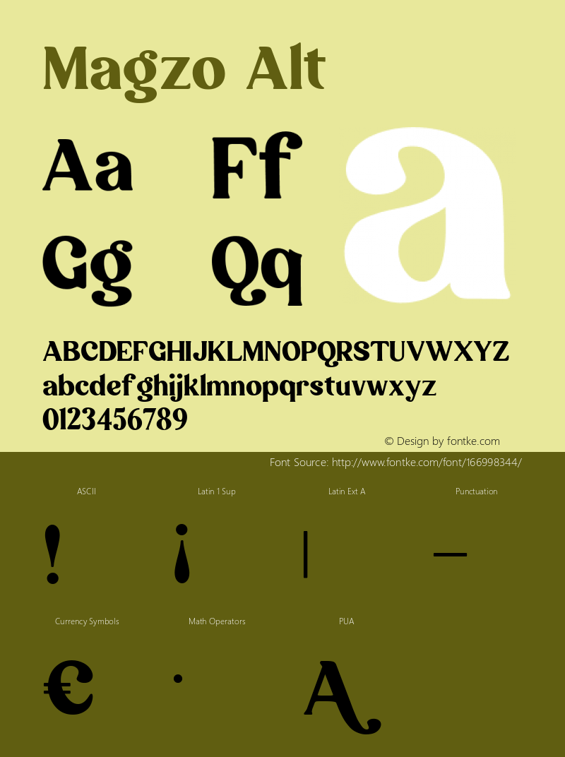 Magzo Alt 1.00 Font Sample