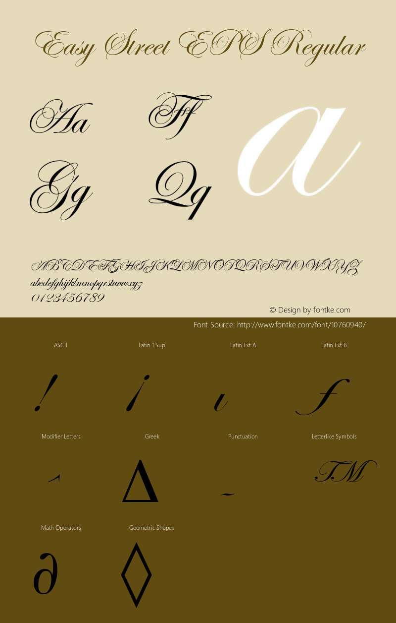 Easy Street EPS Regular Macromedia Fontographer 4.1 5/12/01 Font Sample