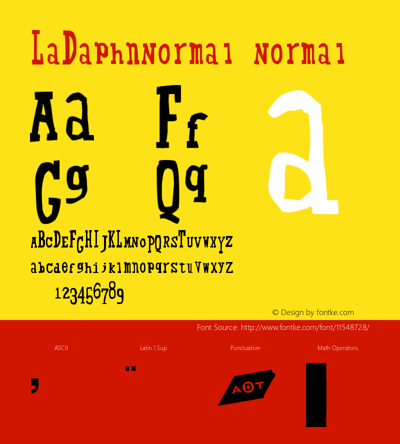 LaDaphnNormal Normal Version 001.000 Font Sample