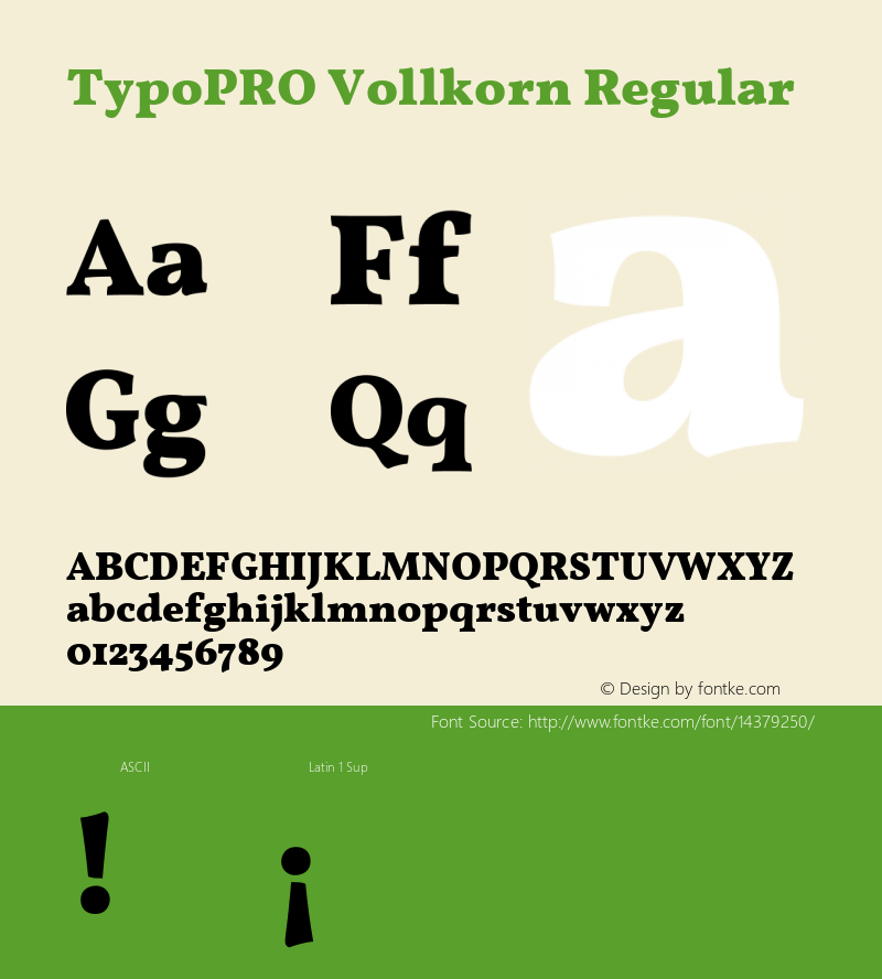 TypoPRO Vollkorn Regular Version 2.001 Font Sample