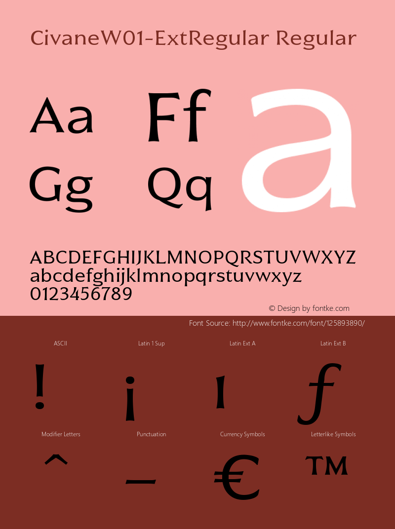 Civane W01 Ext Regular Version 1.00 Font Sample