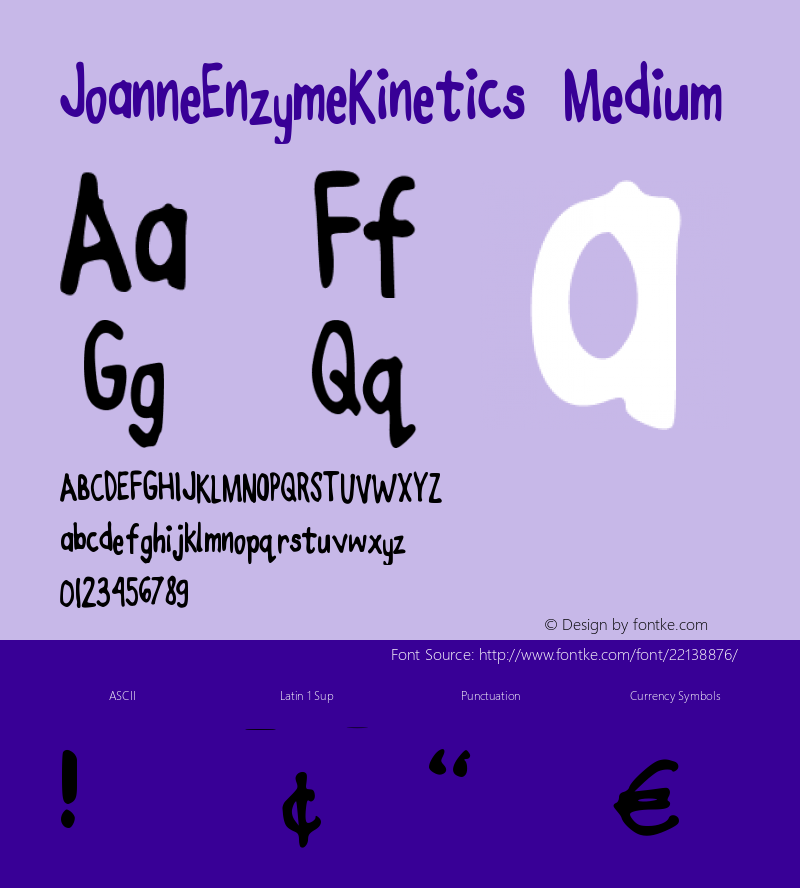 JoanneEnzymeKinetics Version 001.000 Font Sample