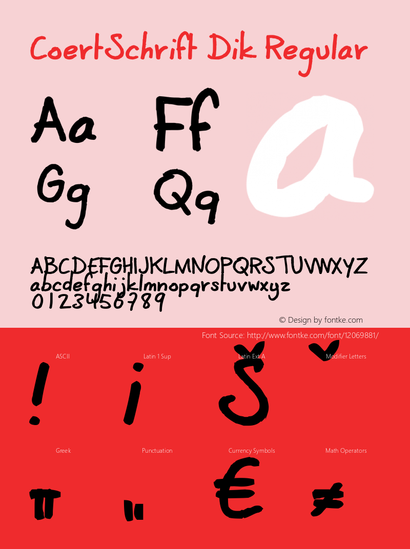 CoertSchrift Dik Regular 001.000 Font Sample